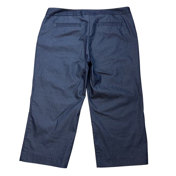 Attention Capri Dress Pant Modern Fit WMNS 14 Navy Pinstripe Cotton Blend Casual - Picture 5 of 11
